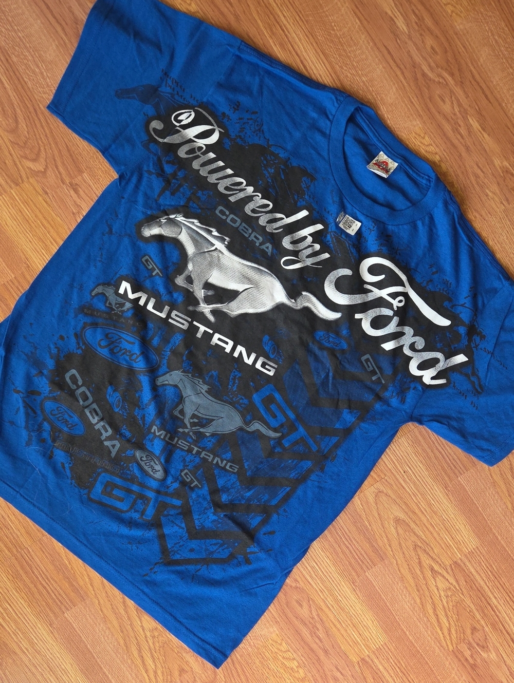 Ford Mustang Cobra GT Graphic Tshirt Men's L Blue Black Short Sleeve Lightweight